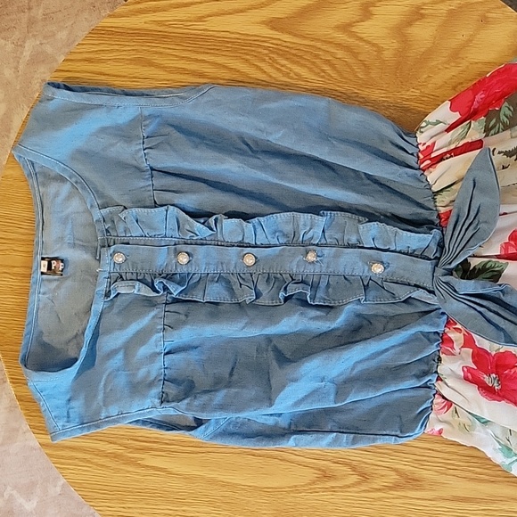 Floral Pearl Snap Button Dress - Picture 3 of 4